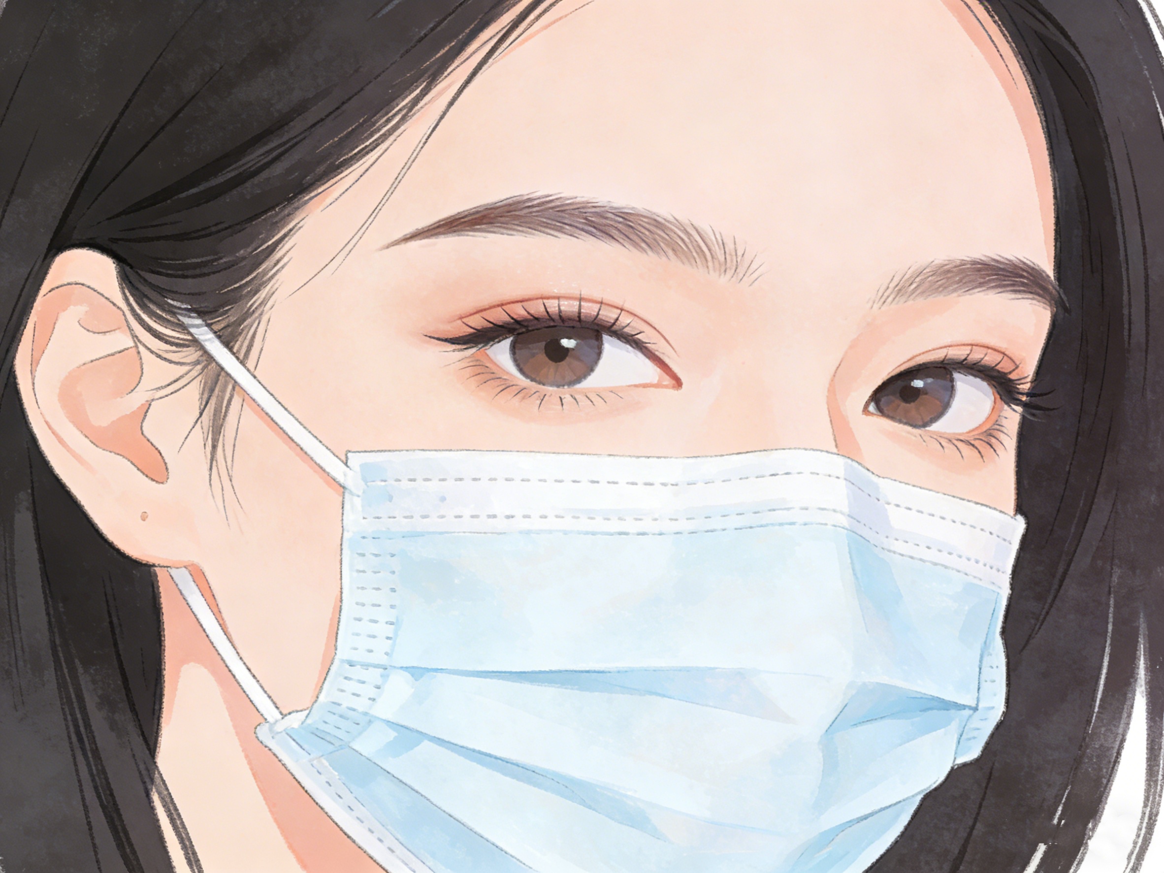 戴口罩的美女--AI--修改